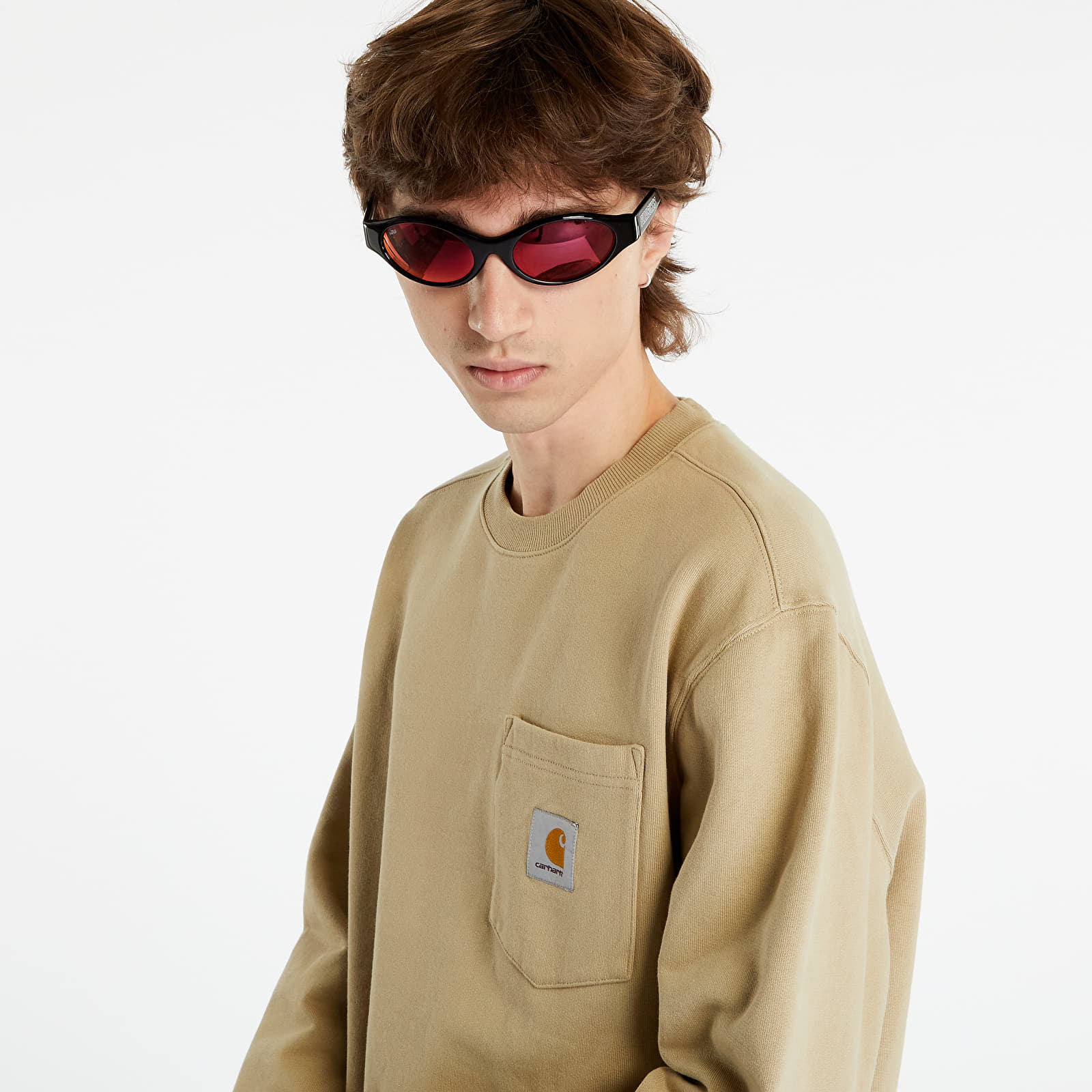 Hoodies and sweatshirts  Carhartt WIP Pocket Sweat Ammonite Garment Washed