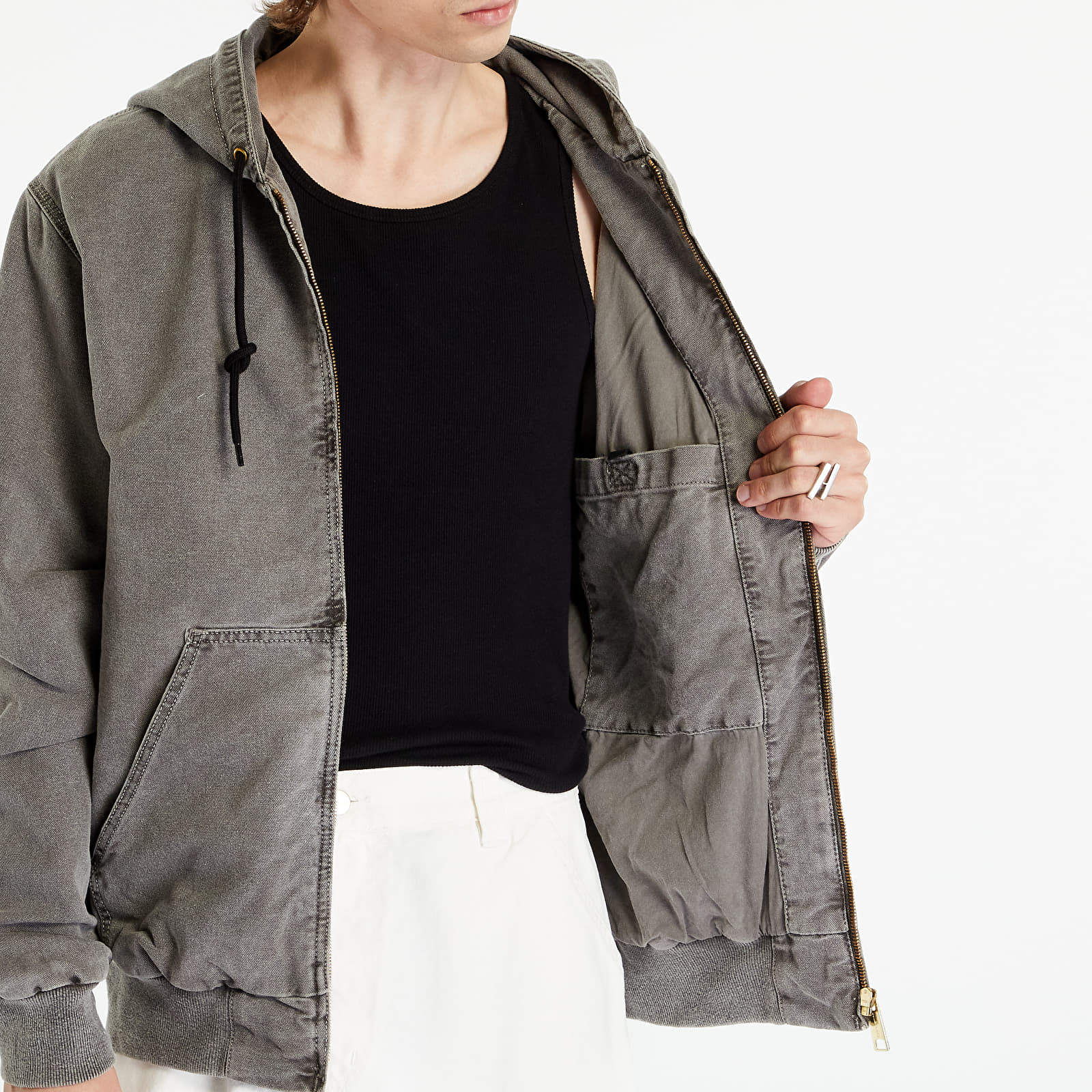 Kabátok Carhartt WIP Active Jacket UNISEX Black Faded
