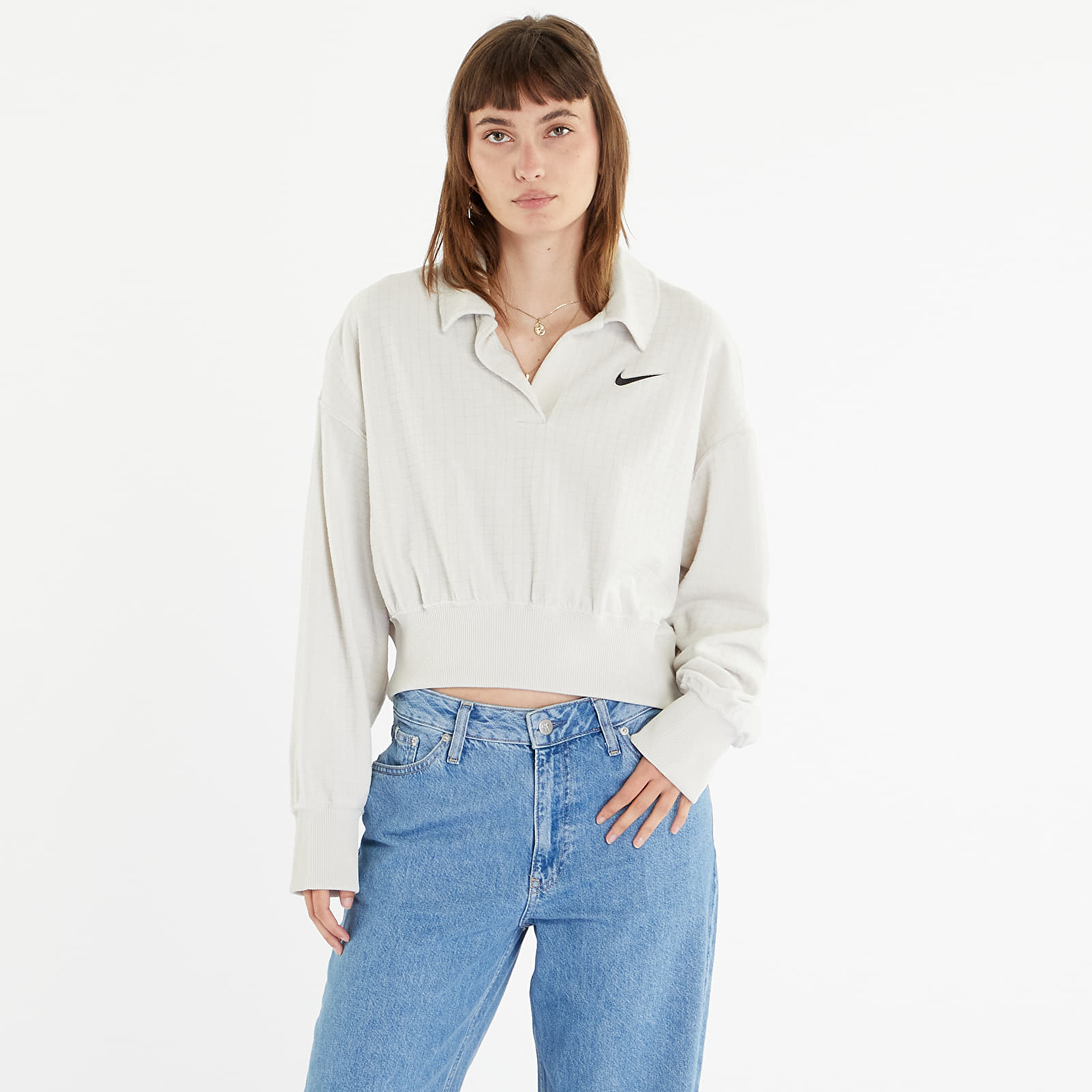 Tričká Nike Sportswear Women's Velour Polo Light Bone/ Black