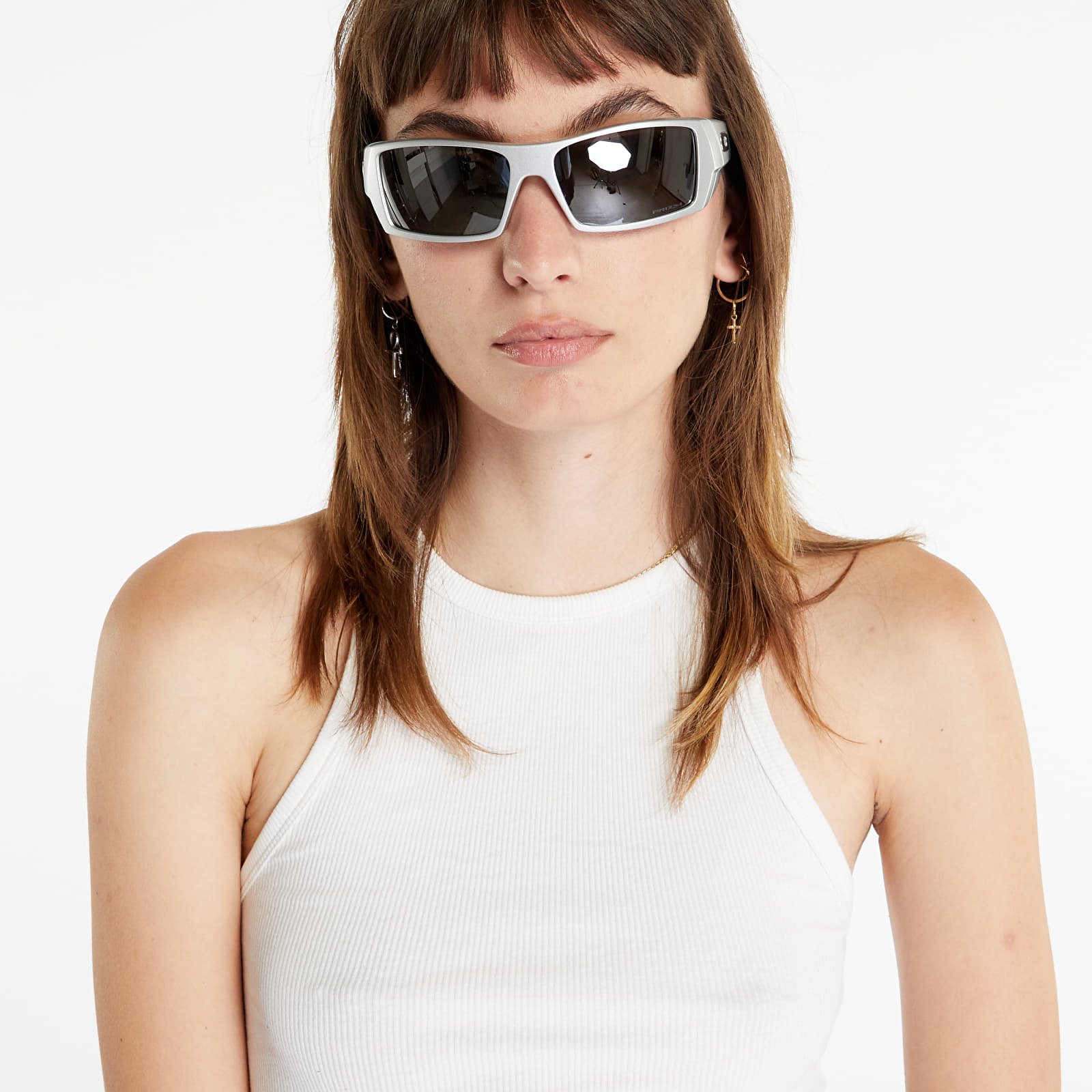Silver oakley sunglasses discount
