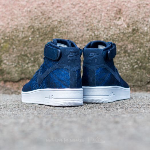 Nike air force 1 flyknit mens navy cheap