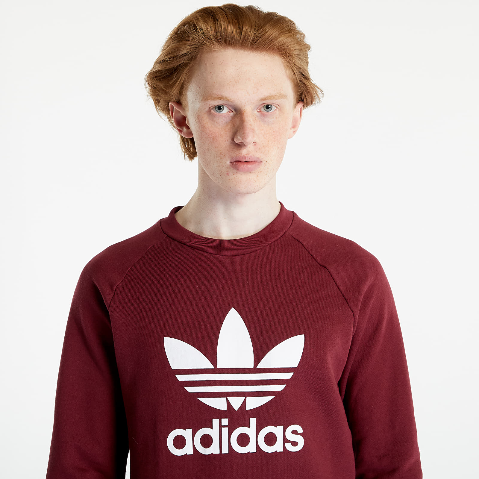 Hoodies and sweatshirts adidas | Burgundy Adicolor Crew Footshop Trefoil Classics Originals