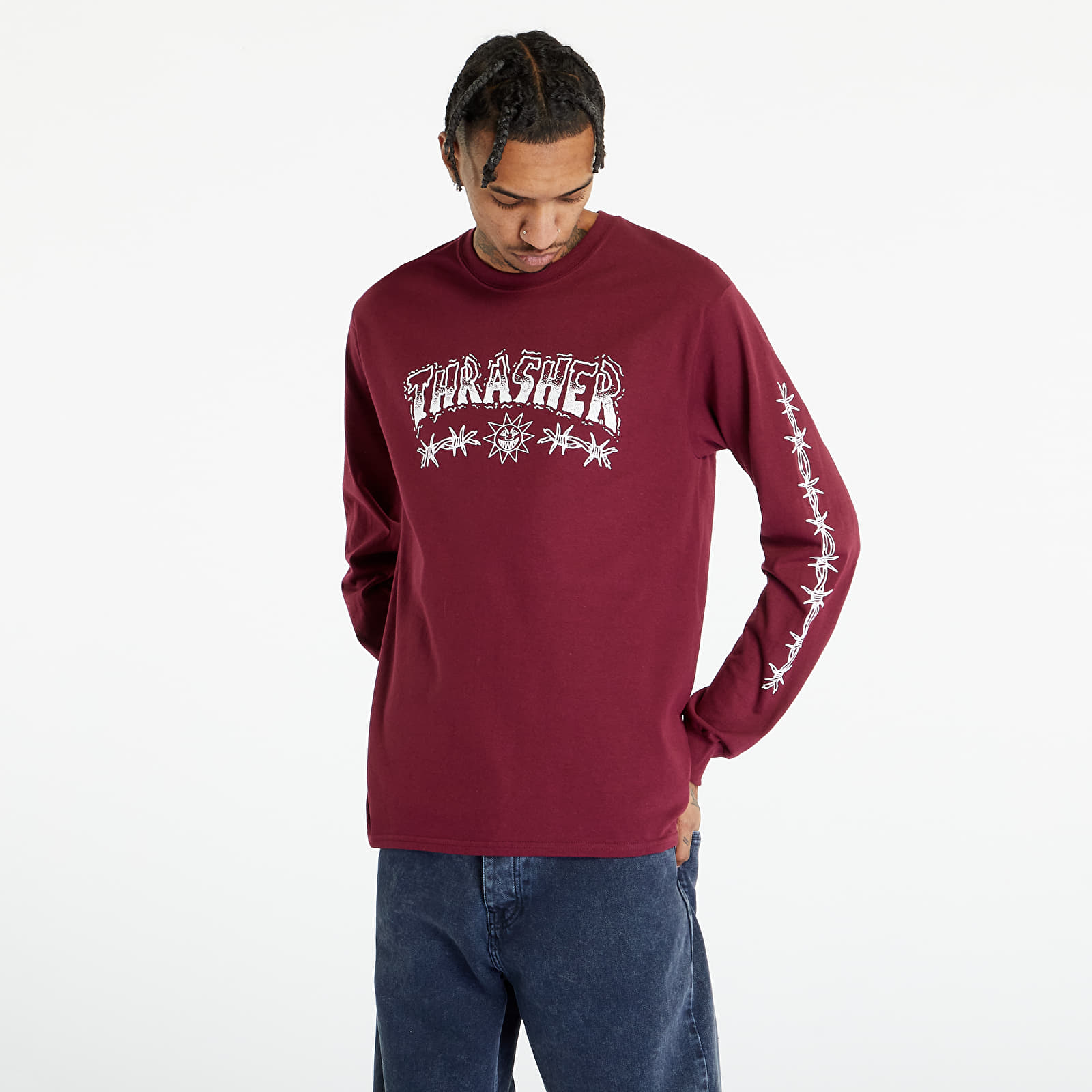 T-shirts Thrasher Barbed Wire Longsleeve Maroon