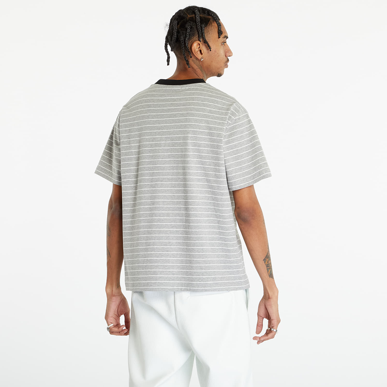 T shirts PLEASURES Foresight Striped Shirt Heather Grey Footshop
