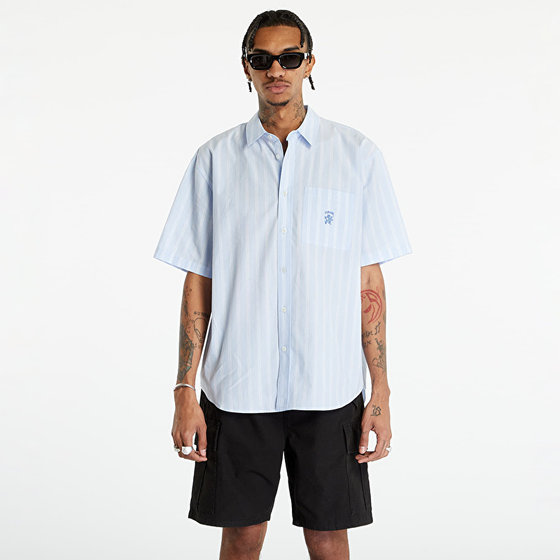 Stüssy Boxy Striped SS Shirt UNISEX Light Blue Stripe | Footshop