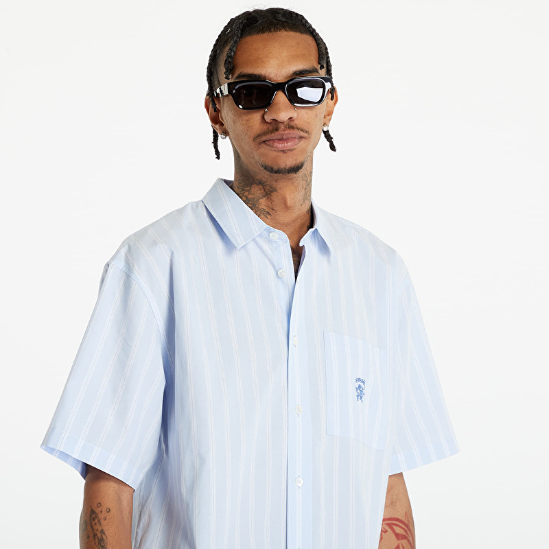 Stüssy Boxy Striped SS Shirt UNISEX Light Blue Stripe | Footshop