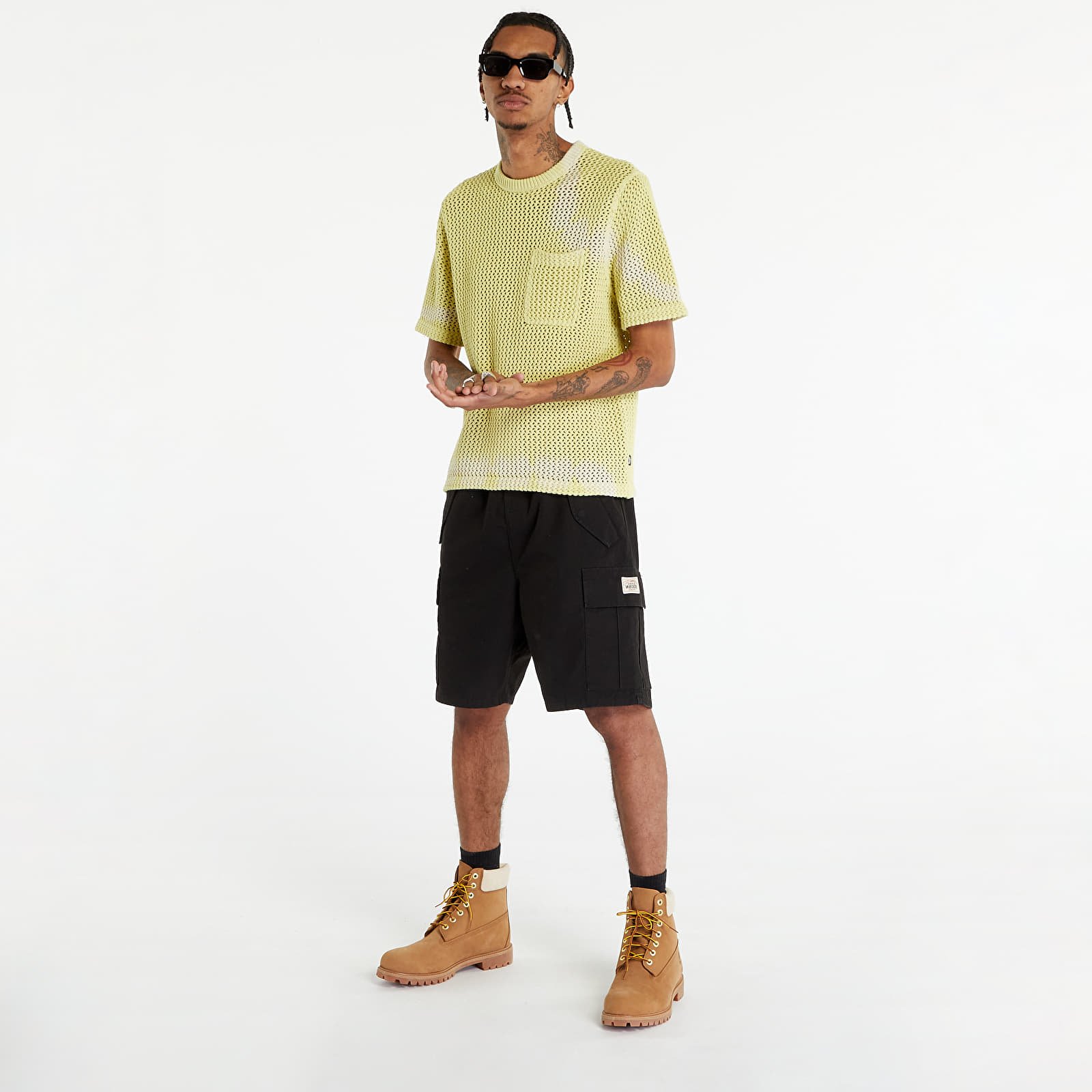 Tričká Stüssy O'Dyed Mesh Crew UNISEX Tie Dye Yellow