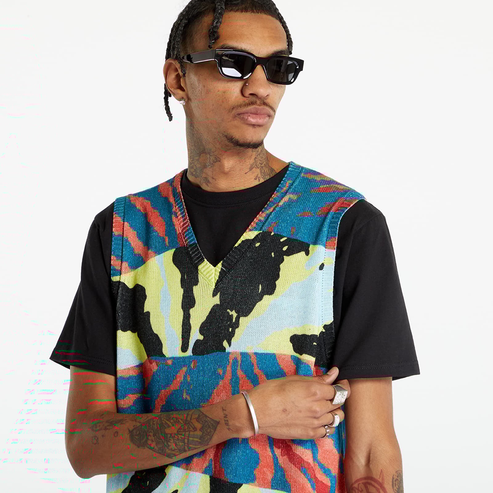 Westen Stüssy Printed Sweater Vest UNISEX Blue
