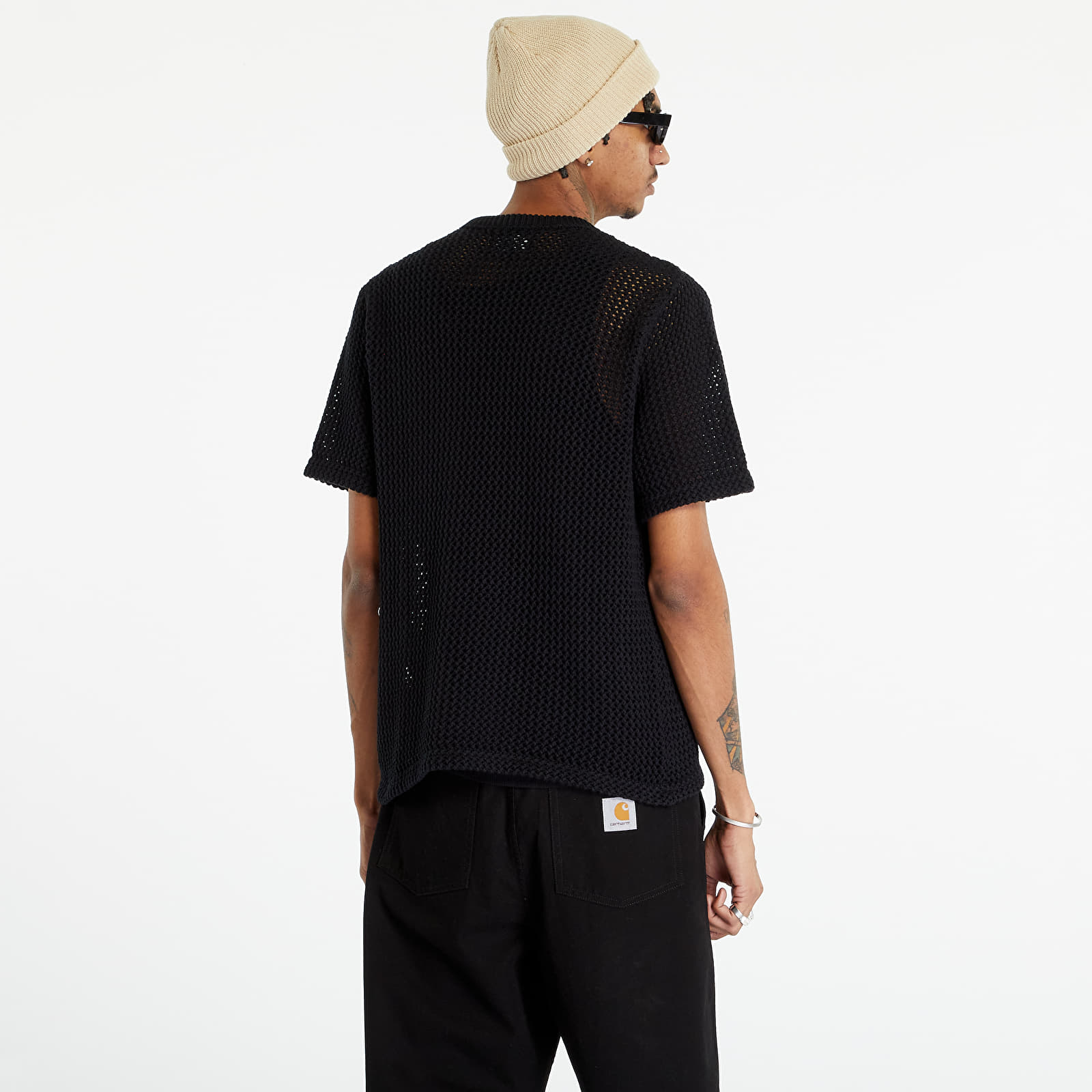 T-shirts Stüssy O'Dyed Mesh Crew UNISEX Solid Black | Footshop