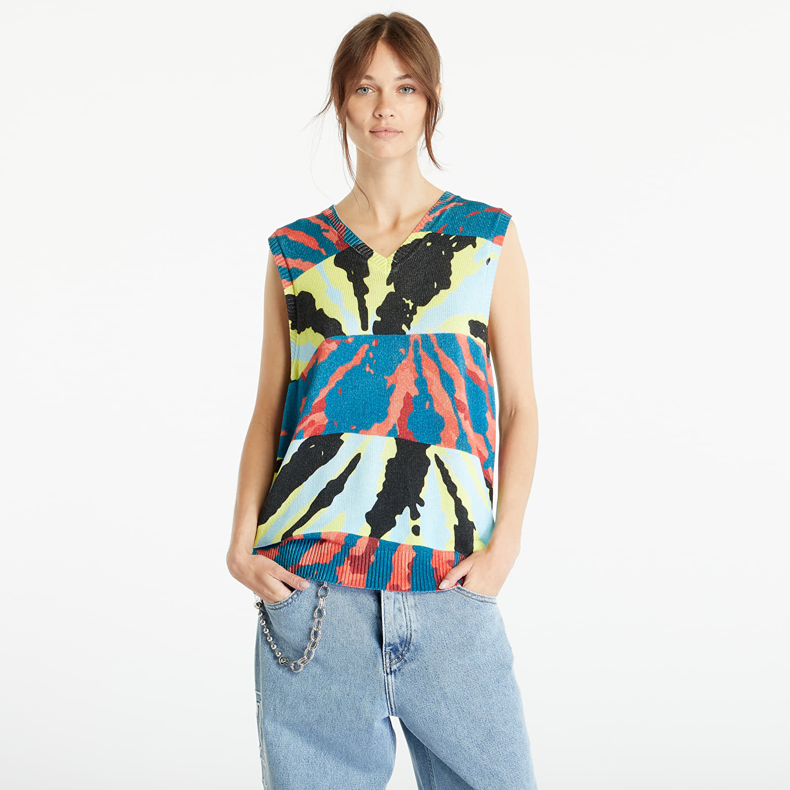Westen Stüssy Printed Sweater Vest UNISEX Blue
