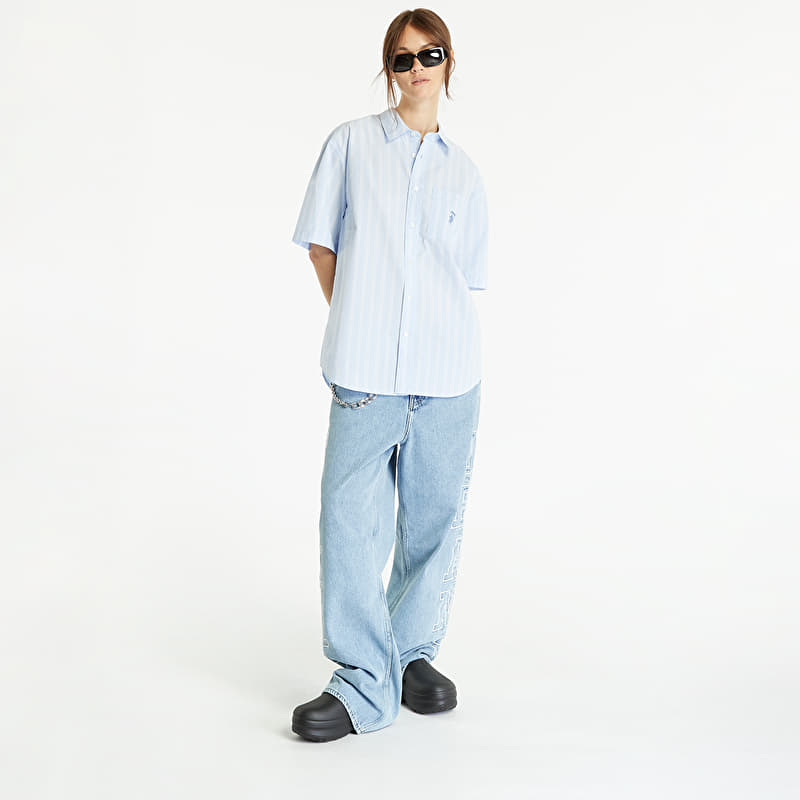 Stüssy Boxy Striped SS Shirt UNISEX Light Blue Stripe | Footshop