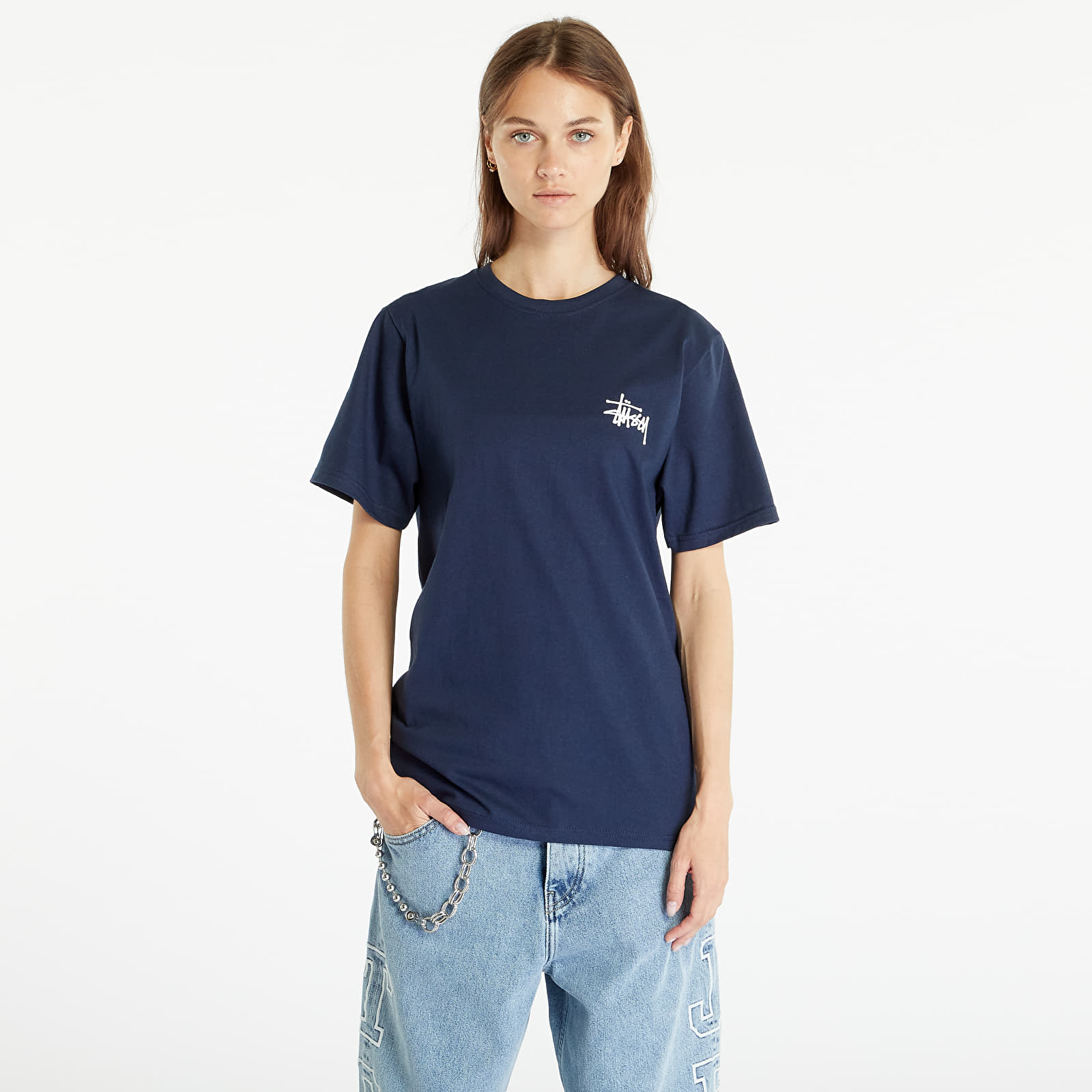 Stussy Basic Tee (SS23) Short Sleeve Navy store Size Small