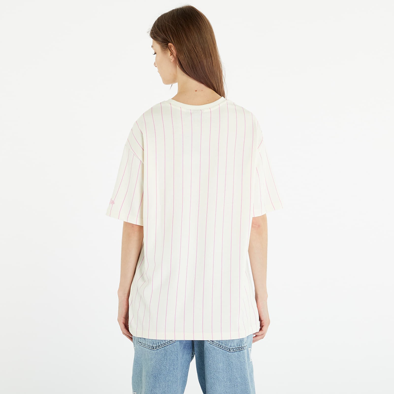 T-Shirts New Era Pinstripe Oversized T-Shirt UNISEX Off White/ Wild Rose