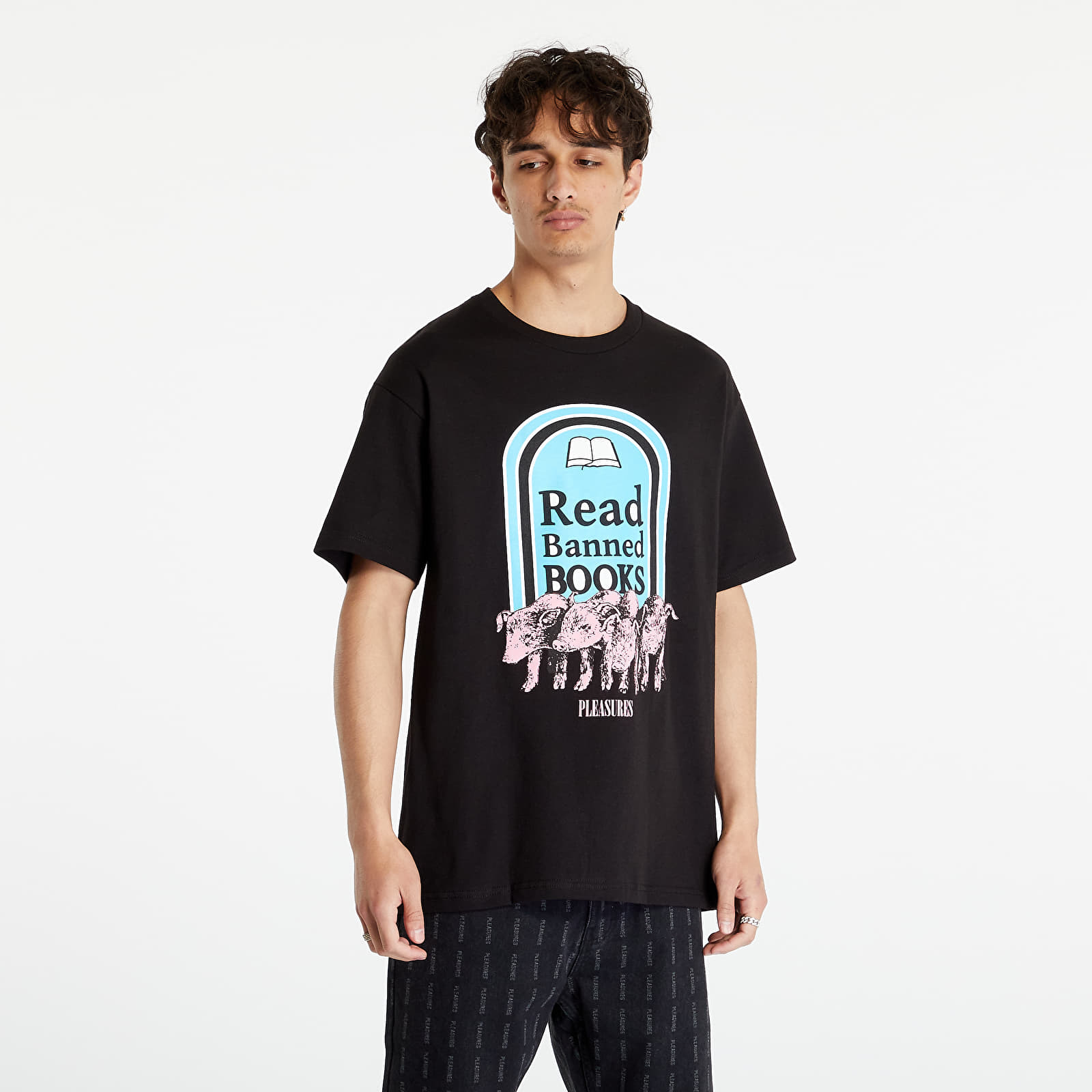 PLEASURES Banned Books T-Shirt Black