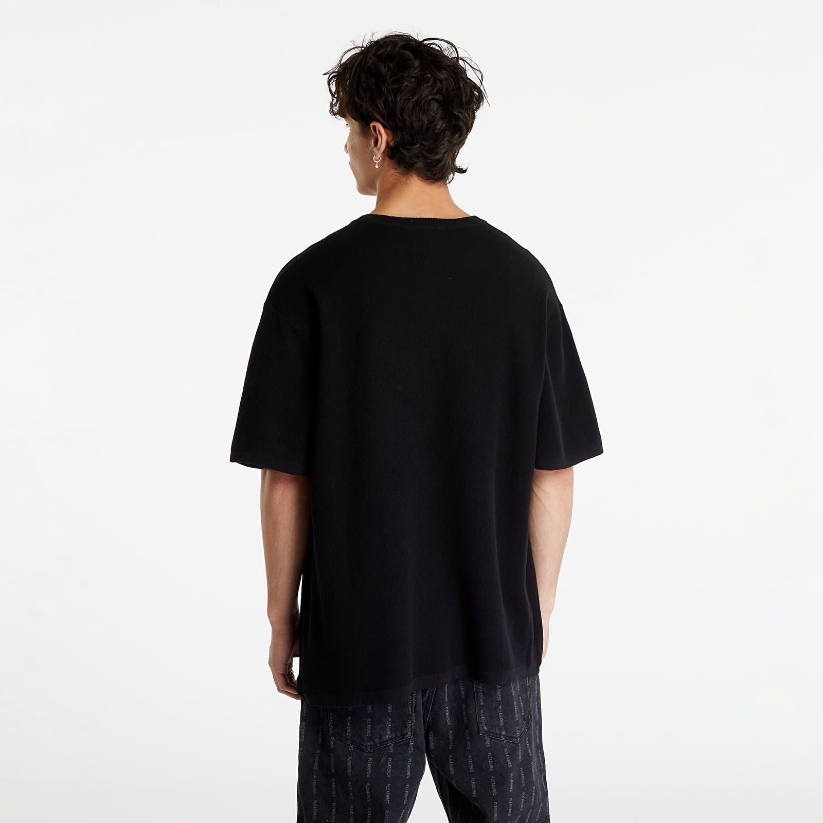 Swetry PLEASURES Check Knit Shirt Black