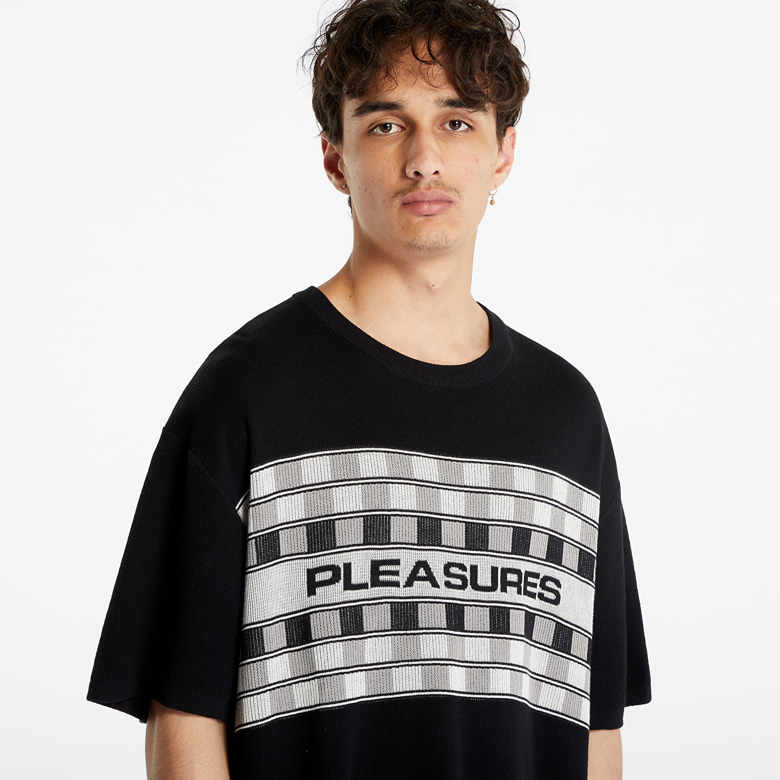 Свитеры и джемперы PLEASURES Check Knit Shirt Black