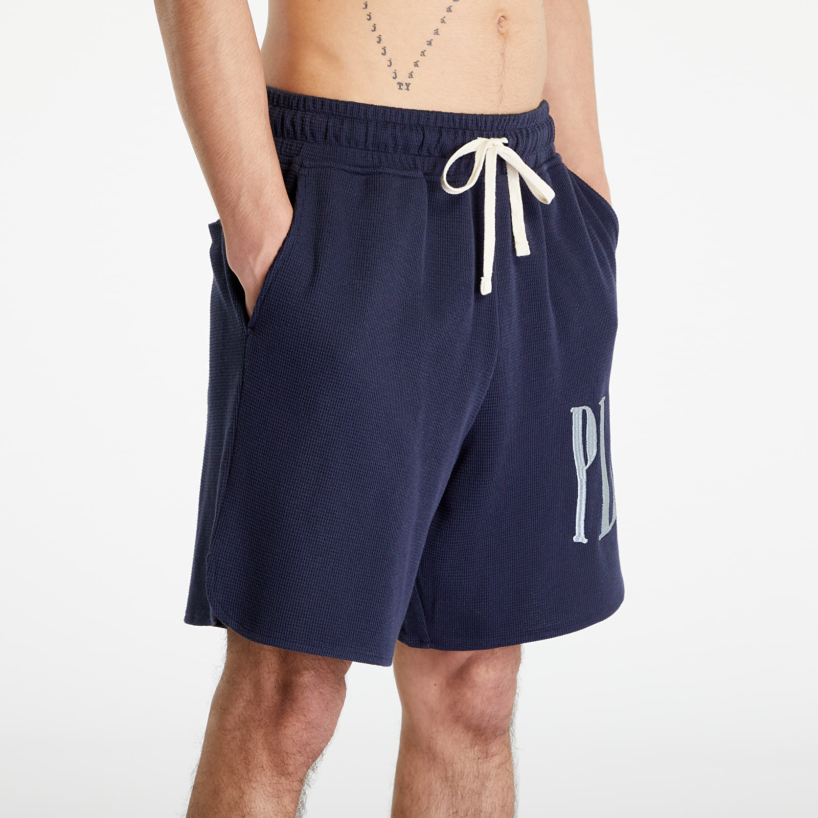 Shorts PLEASURES Twitch Waffle Knit Short Navy