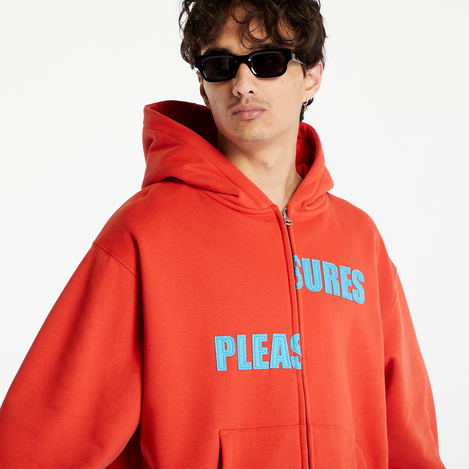 Hoodies and sweatshirts PLEASURES Evolution Zip Up Hoodie Red