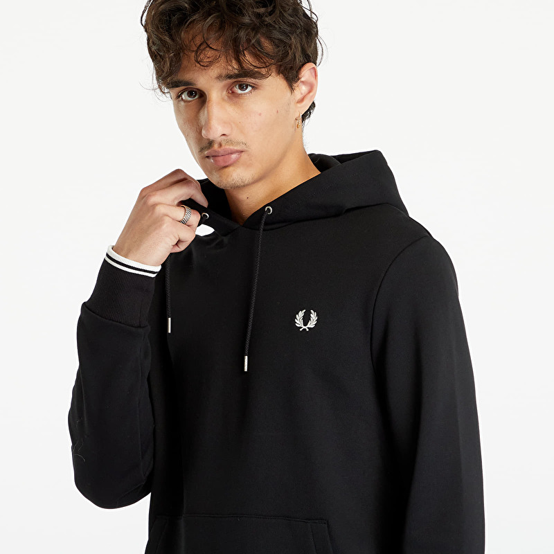 FRED PERRY Tipped Hooded Sweatshirt Black | Footshop