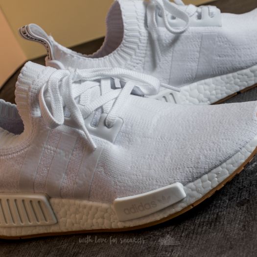 Adidas nmd r1 primeknit white white gum shop