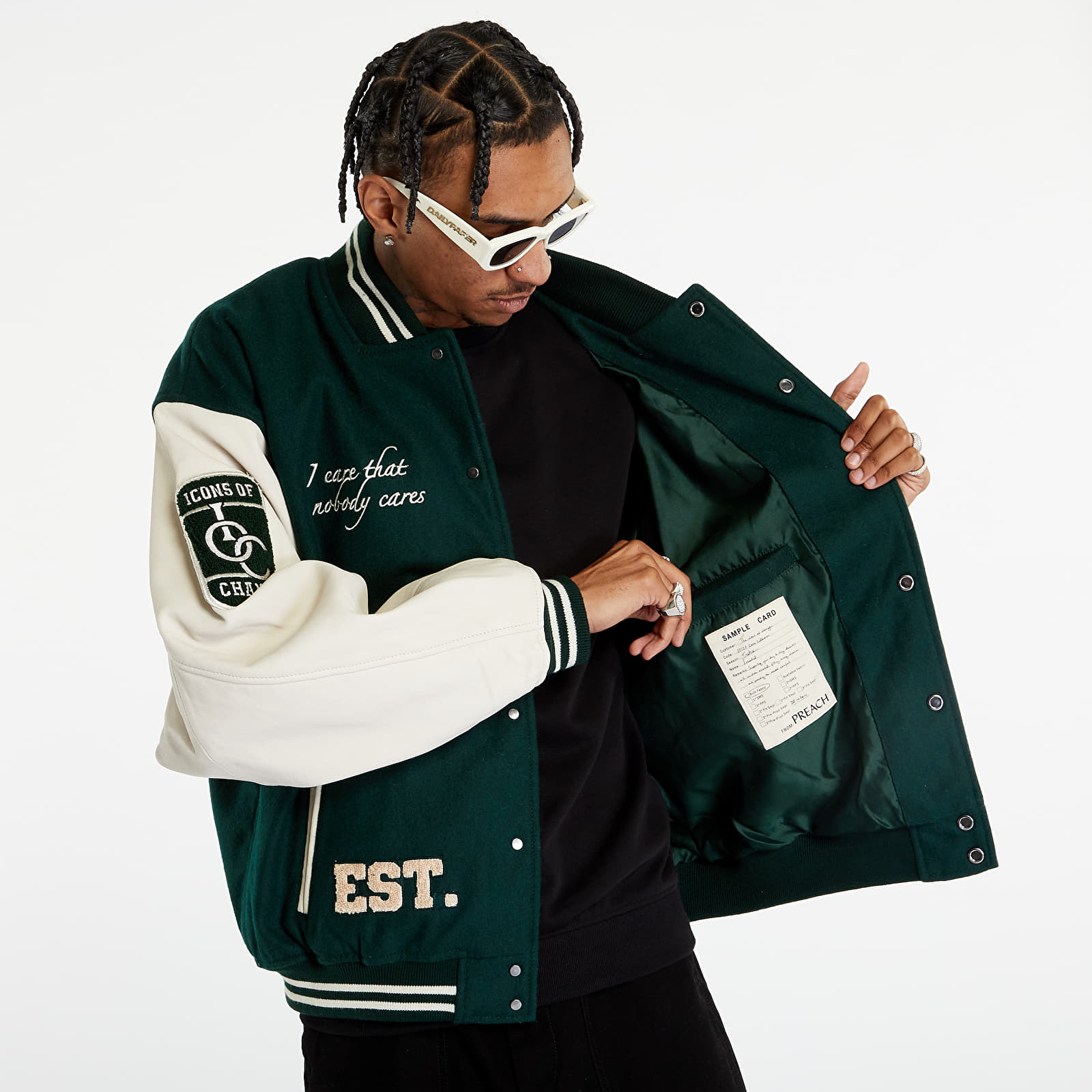 Bundy a kabáty PREACH Varsity Established Jacket University Green