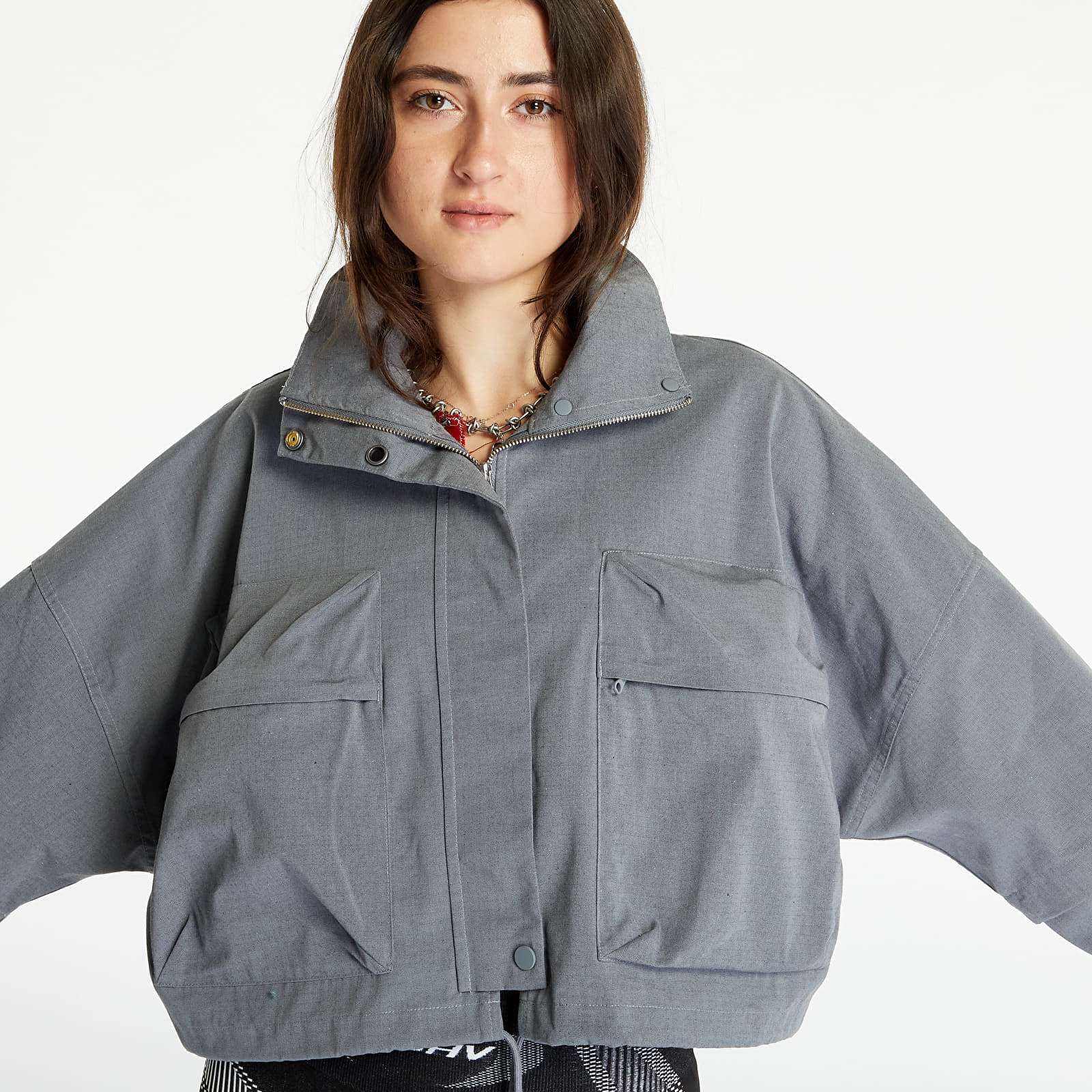 Jackets Nike Sportswear Women s Ripstop Jacket Grey Heather Cool Grey Footshop