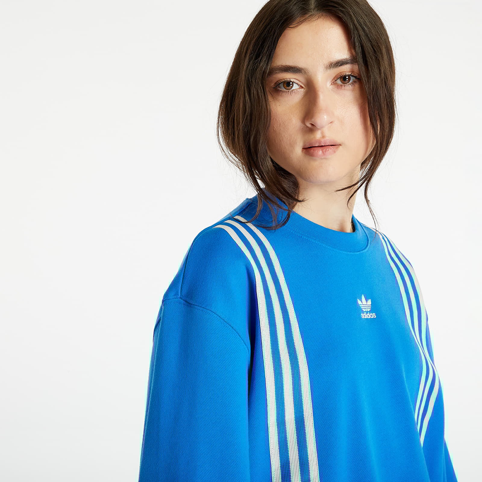 Hettegensere og sweatshirts adidas Originals 70s 3-Stripes Sweatshirt Blue Bird