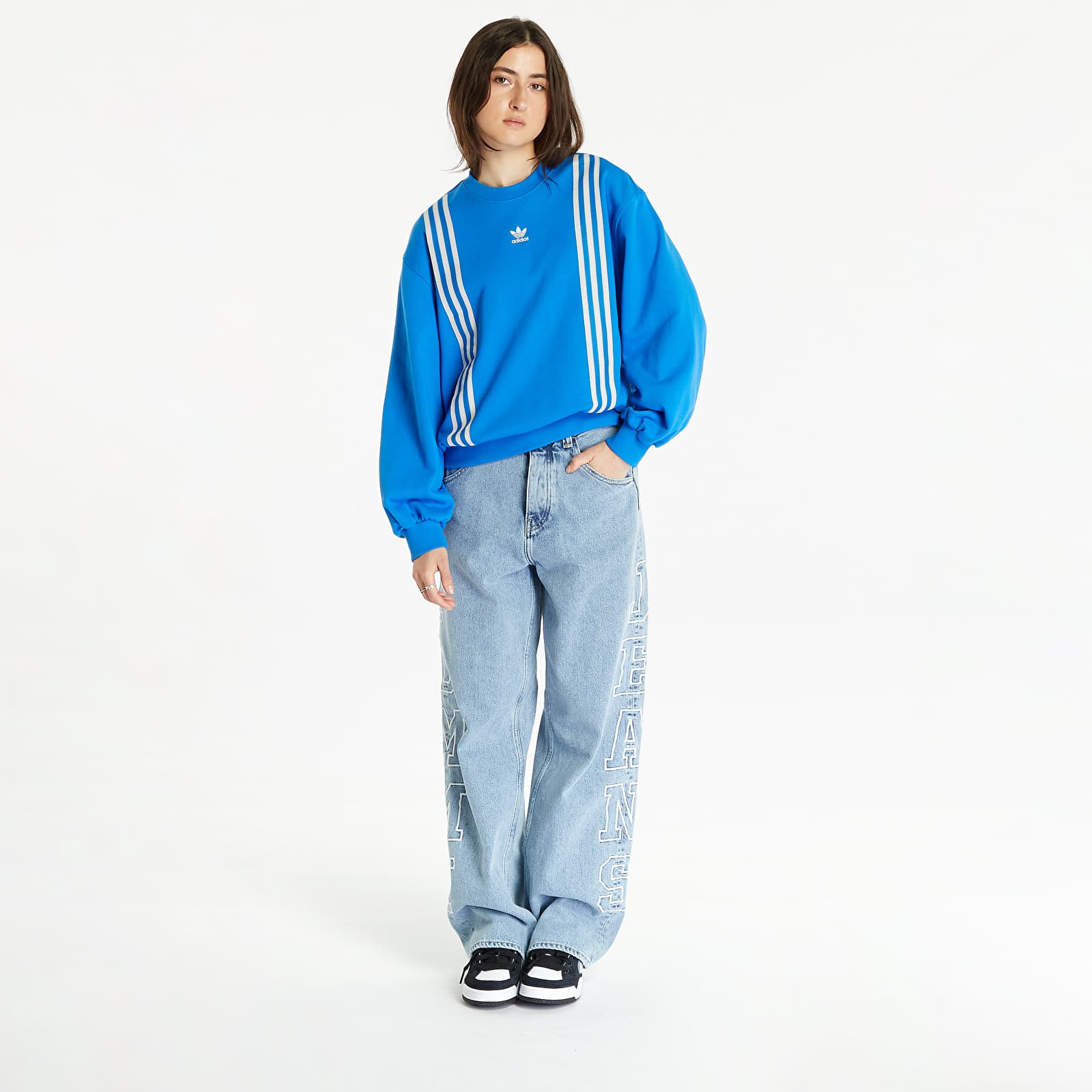 Hettegensere og sweatshirts adidas Originals 70s 3-Stripes Sweatshirt Blue Bird