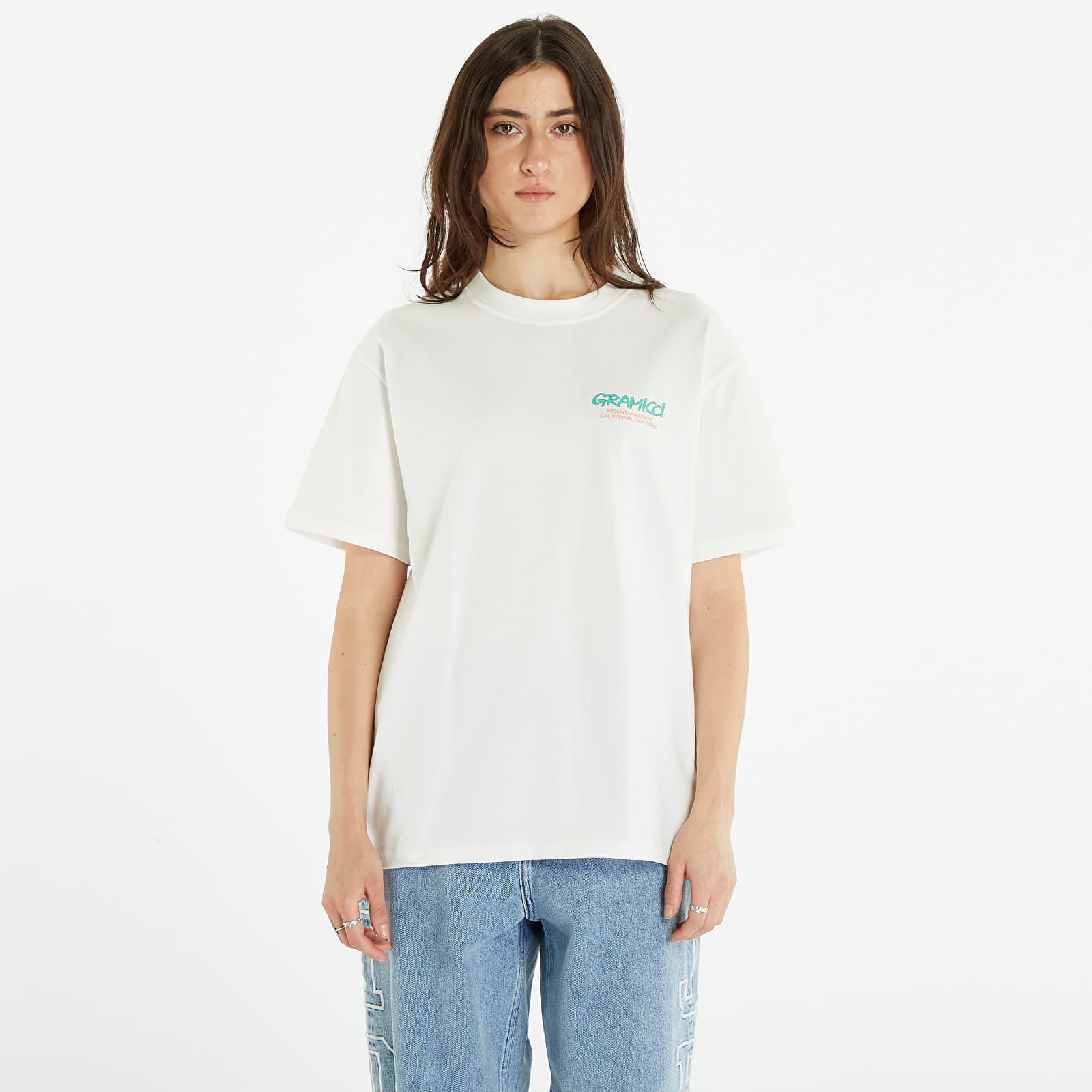 T-shirts Gramicci Mountaineering Tee UNISEX White/ Green