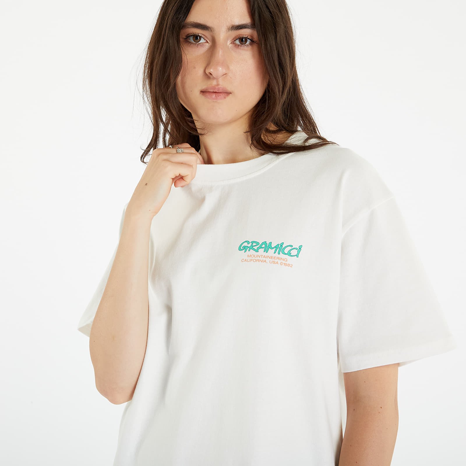T-shirts Gramicci Mountaineering Tee UNISEX White/ Green