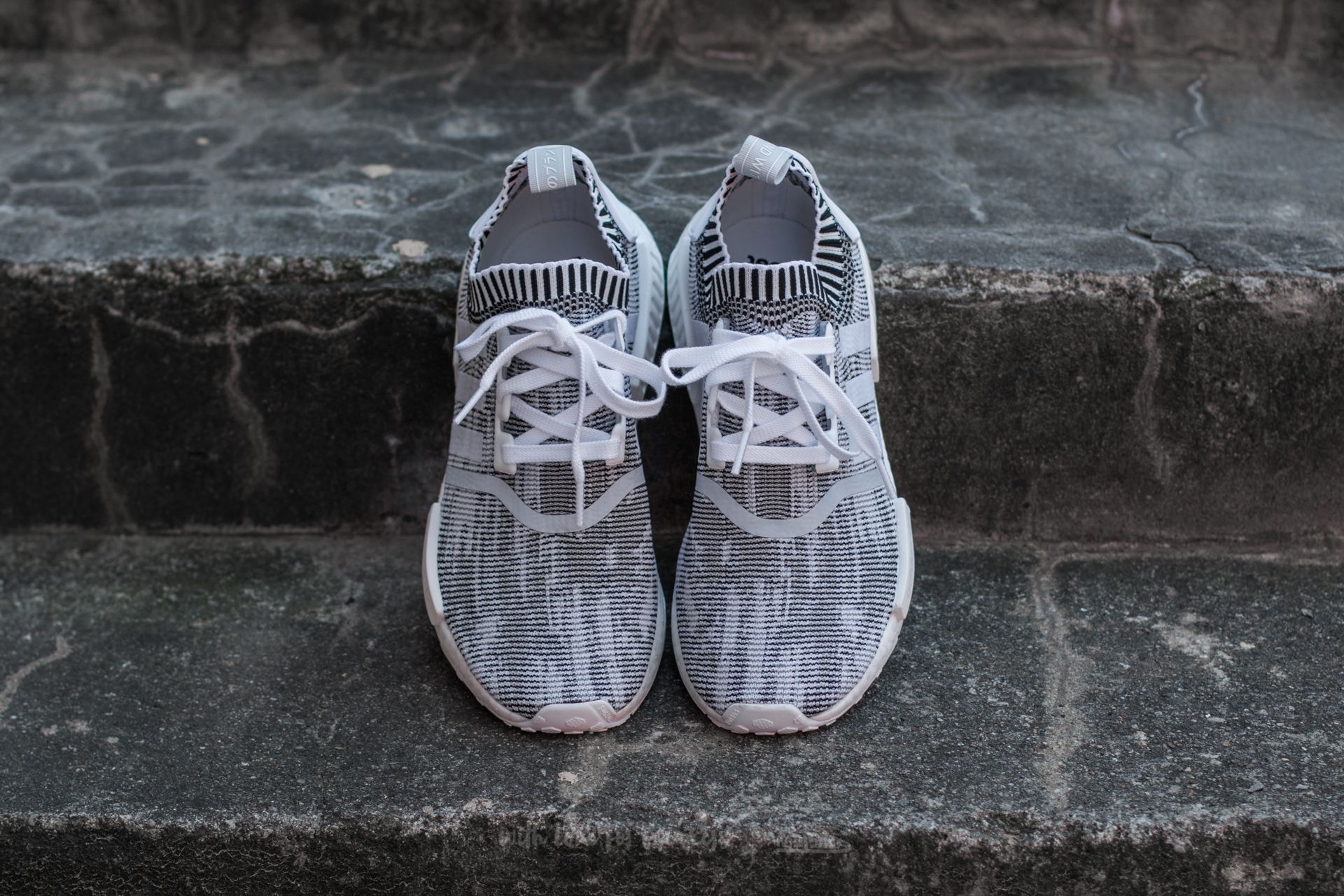 Men s shoes adidas NMD R1 Primeknit Ftw White Core Black Footshop