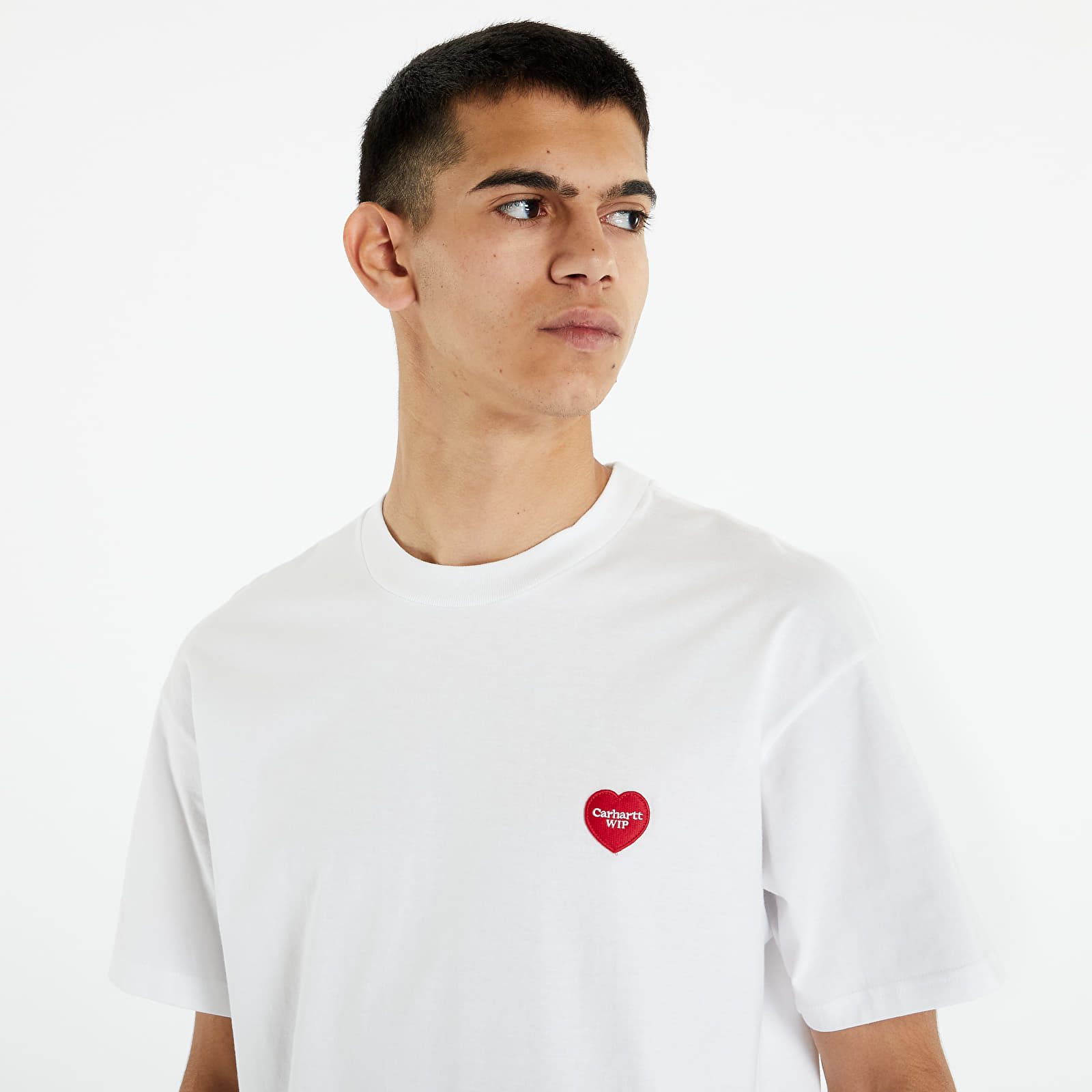 | T-Shirt WIP Footshop White Double Heart Carhartt T-Shirts Short Sleeve