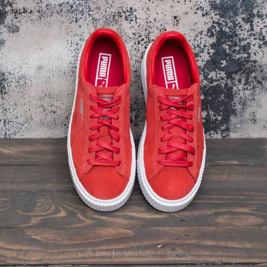 Puma suede sales platform donna rosse