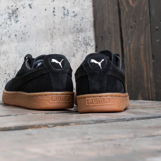 Puma black suede classic cheap trainers with gum sole