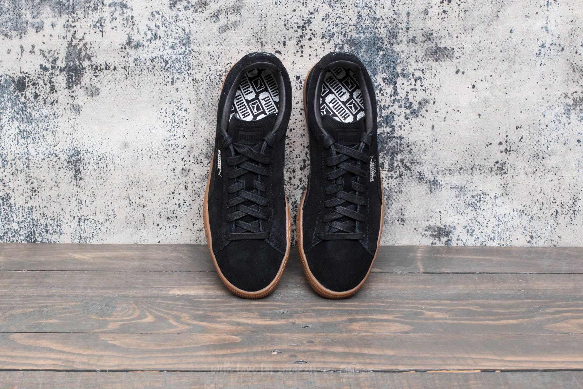 Puma suede black gum mens on sale