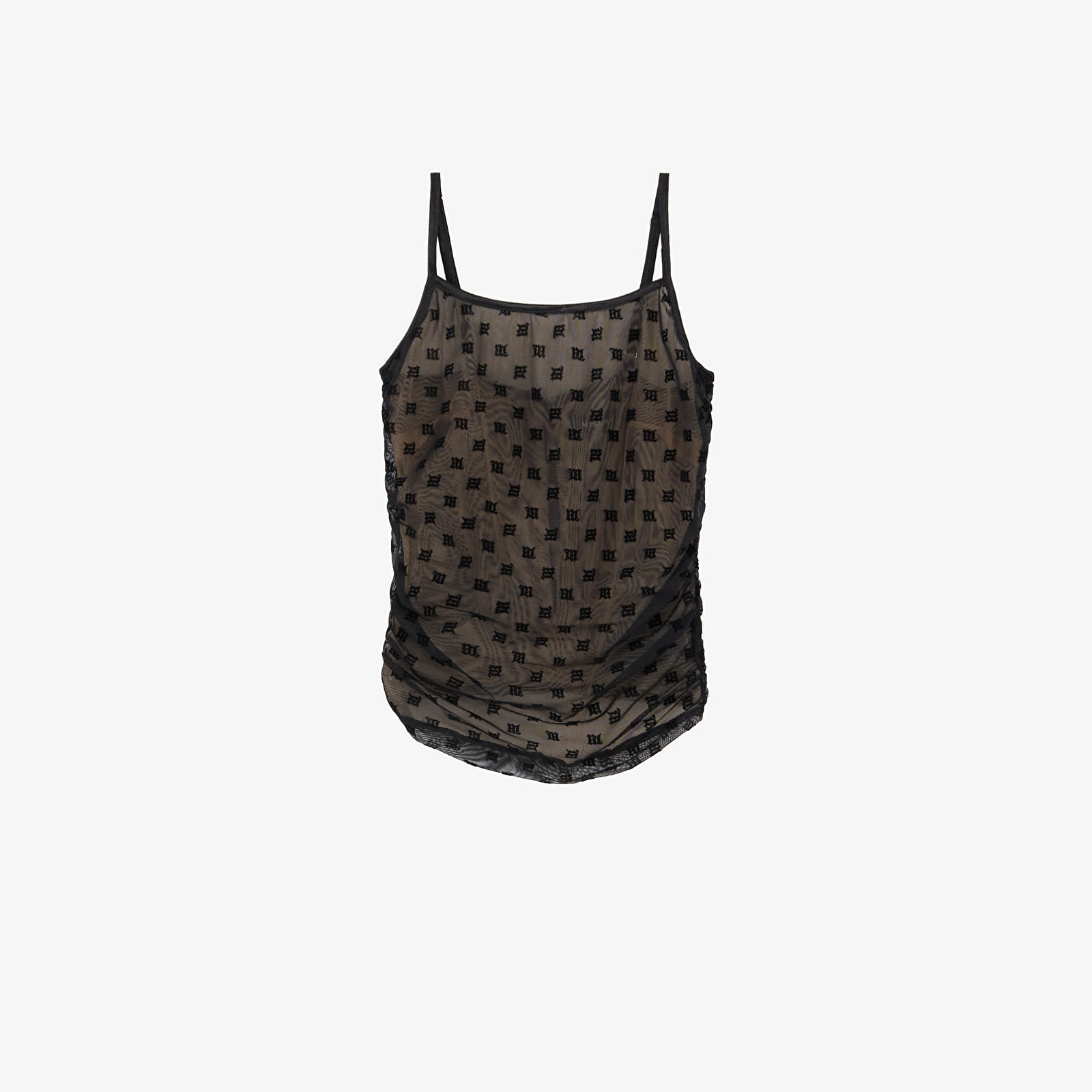Tank Tops MISBHV Mesh Monogram Draped Top Black