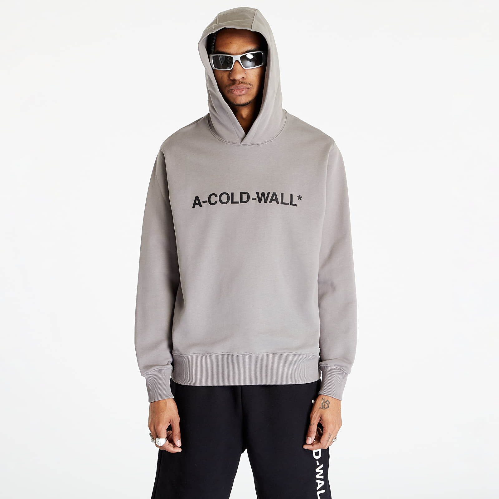 Levně A-COLD-WALL* Essential Logo Hoodie Slate Grey
