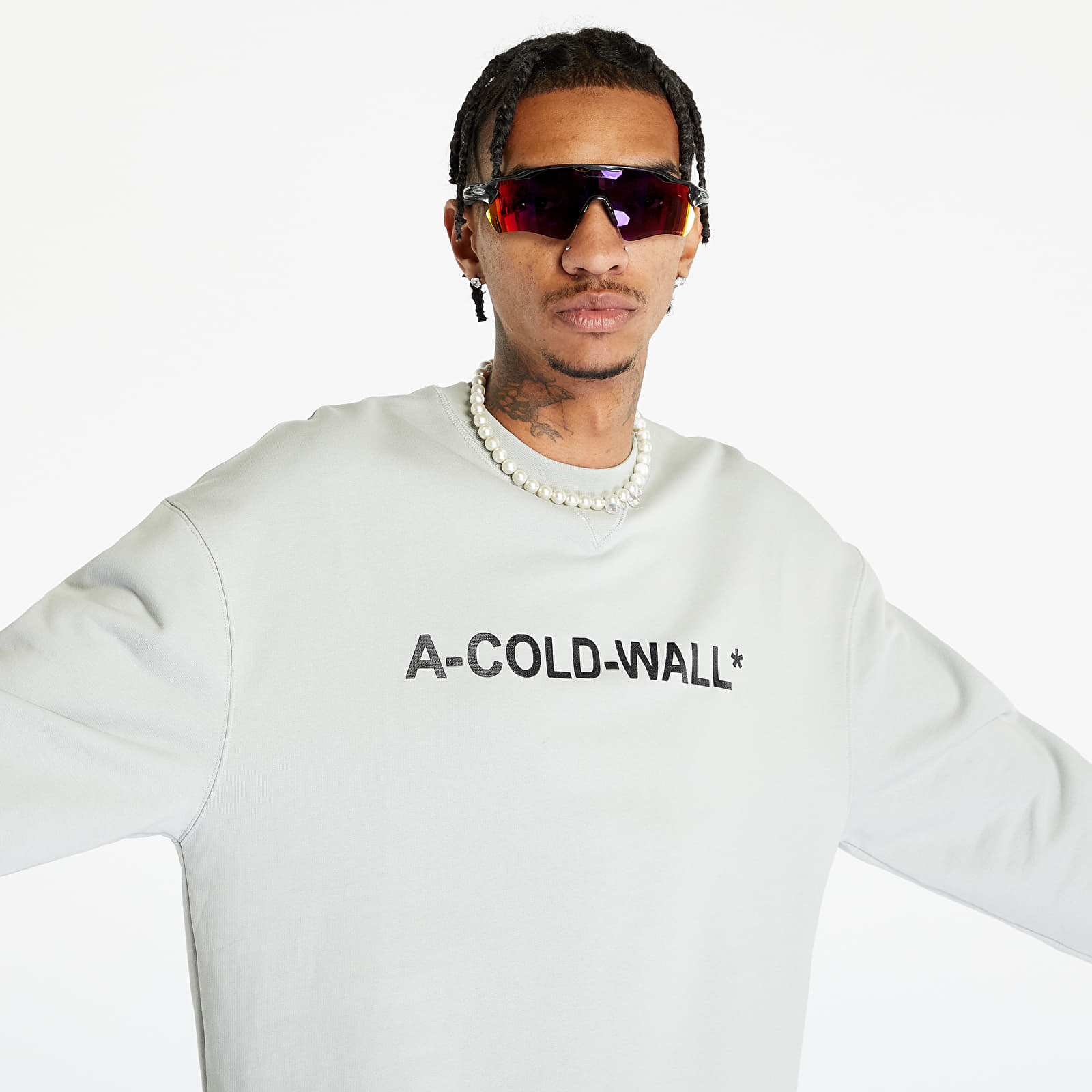 Hanorace A-COLD-WALL* Essentials Logo Crewneck Light Grey