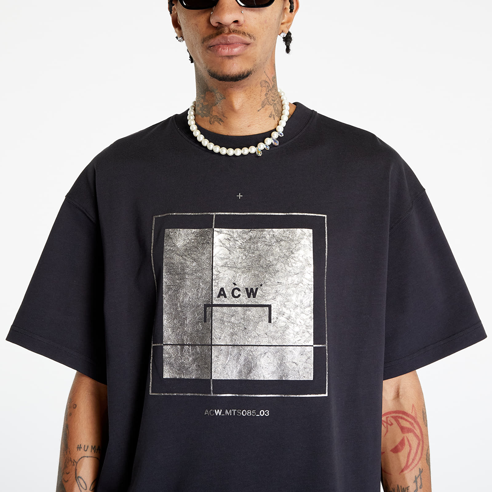 T-shirts A-COLD-WALL* Foil Grid T-Shirt Black