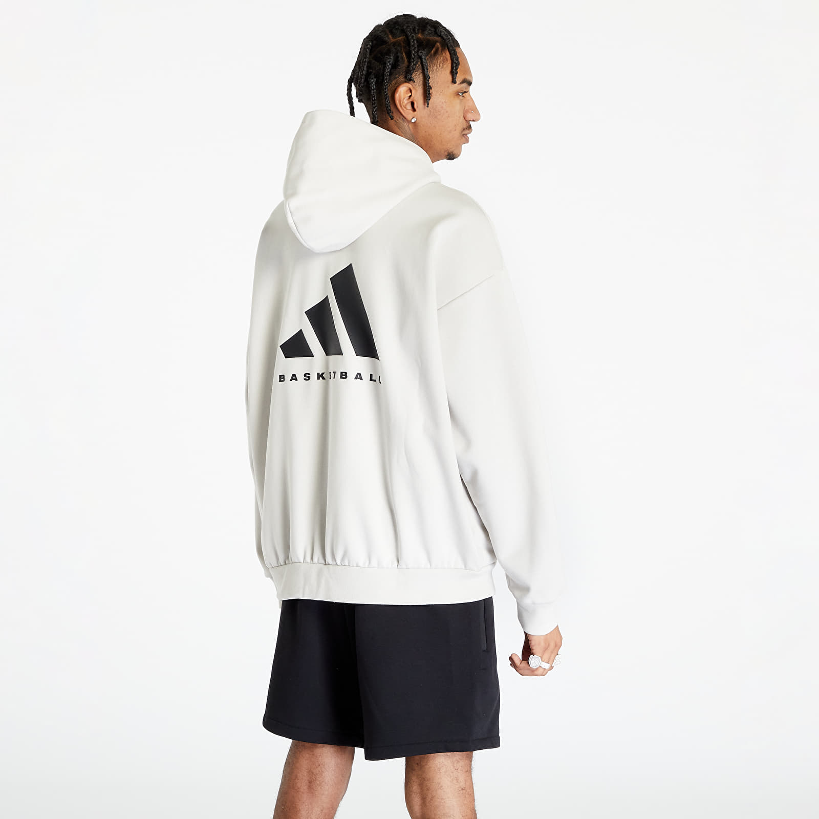 Bluzy adidas Basketball One Fleece Hoodie UNISEX Talc