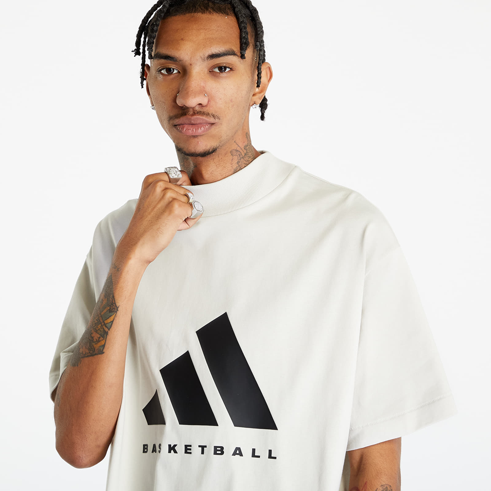 T-skjorter adidas Performance One Cotton Jersey Short Sleeve Tee UNISEX Talc
