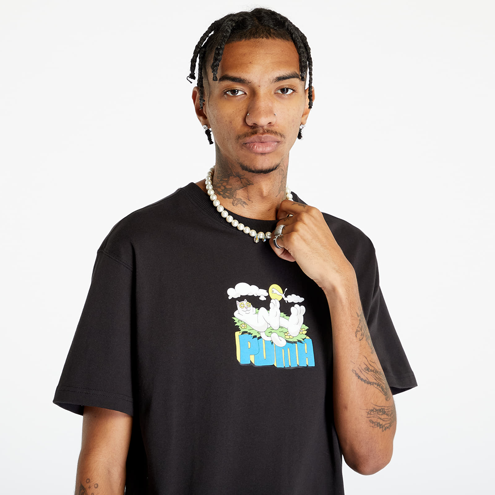T-krekli Puma x RIPNDIP Graphic Tee Puma Black