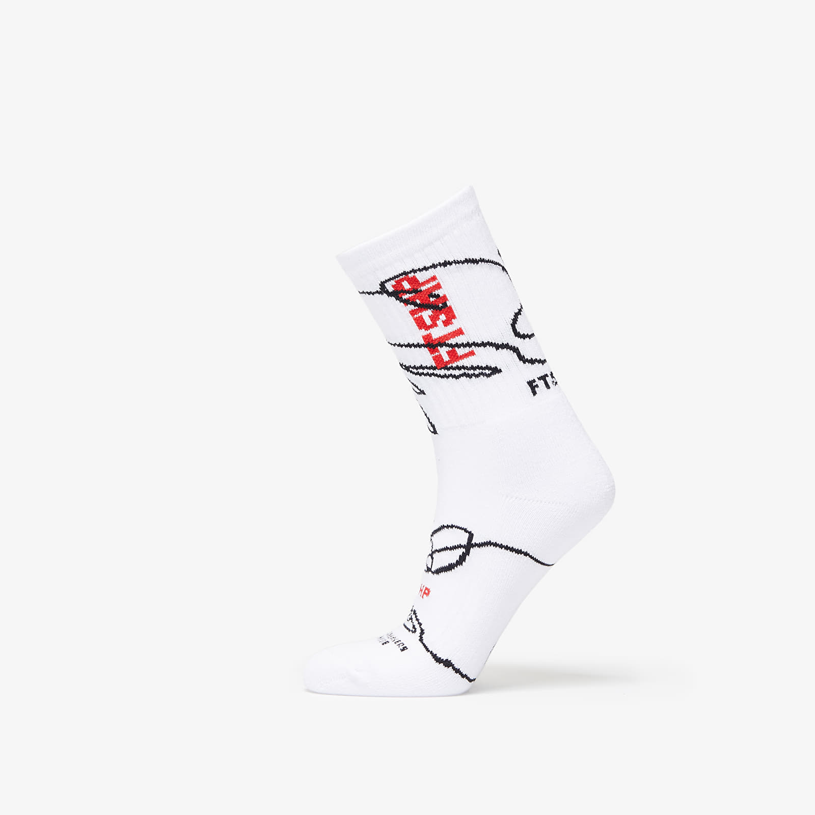 Ponožky Footshop The Skateboard Socks White/ Red
