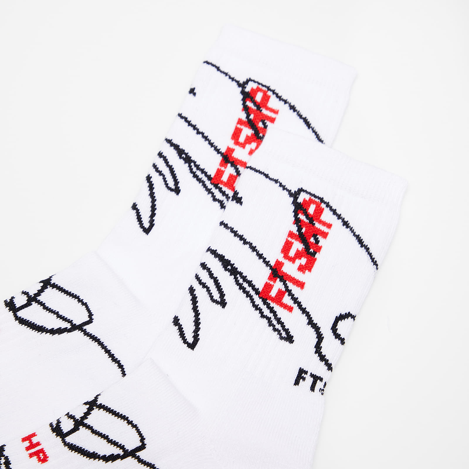 Ponožky Footshop The Skateboard Socks White/ Red