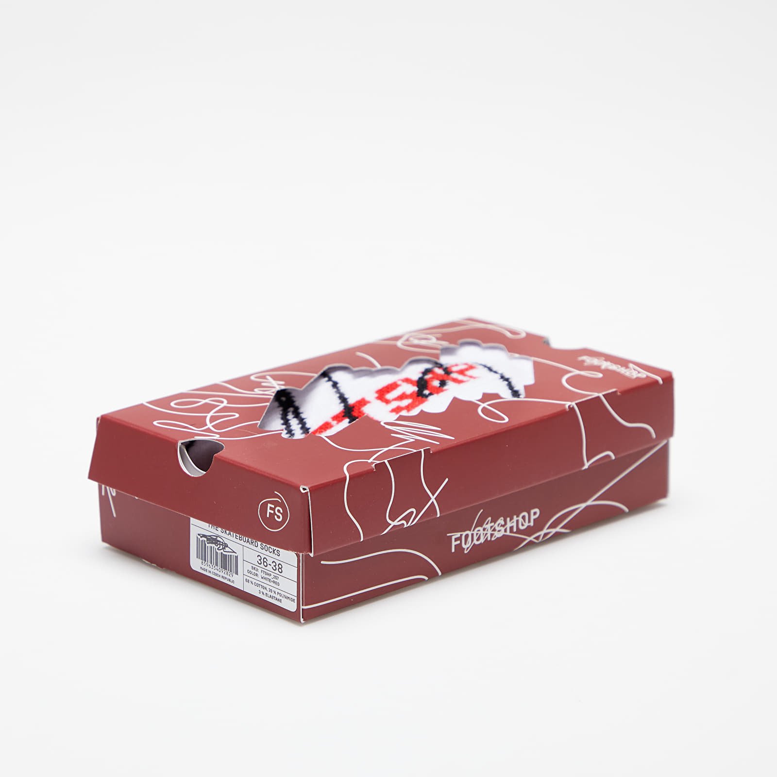 Ponožky Footshop The Skateboard Socks White/ Red