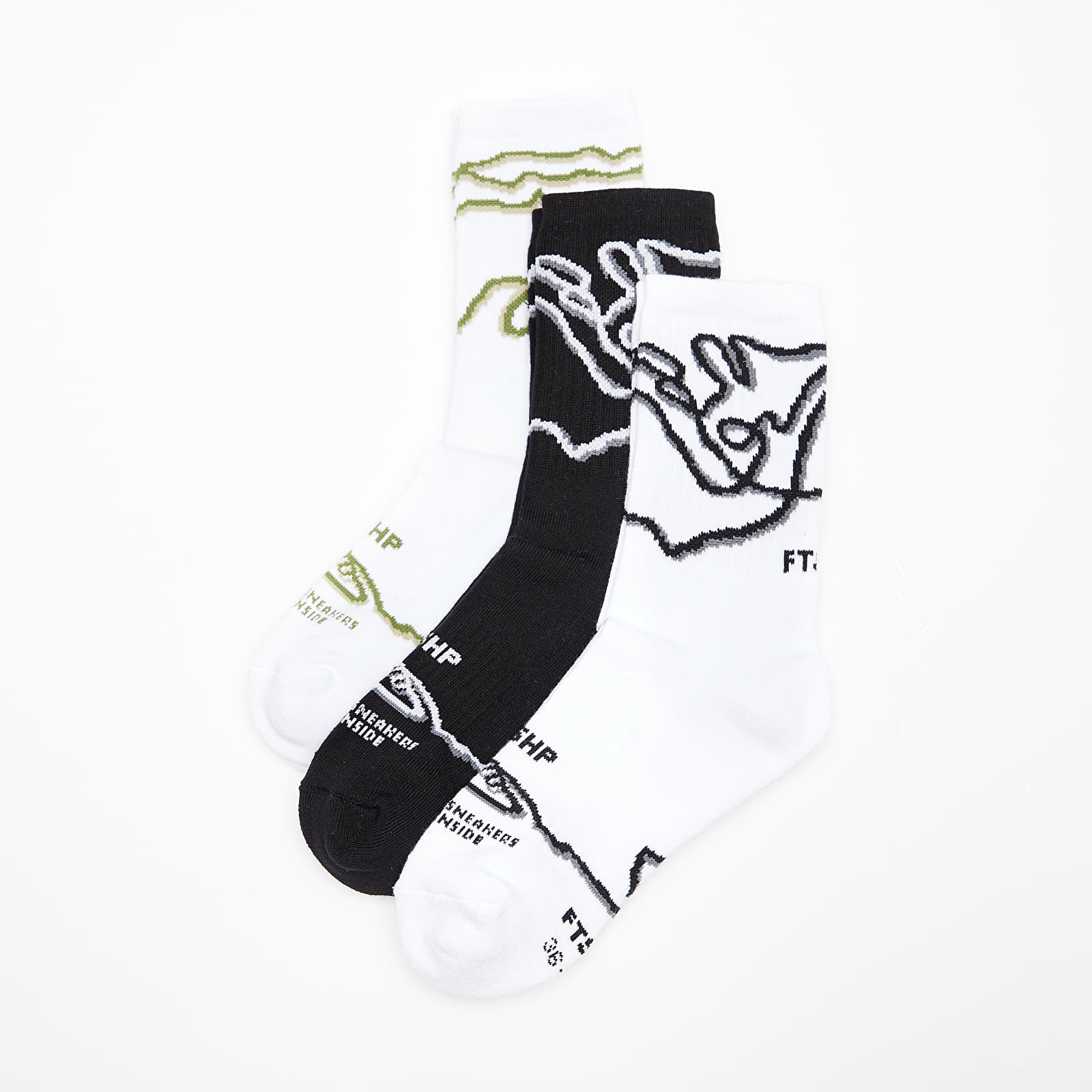 Ponožky Footshop The Stripes Socks 3-Pack Multicolor