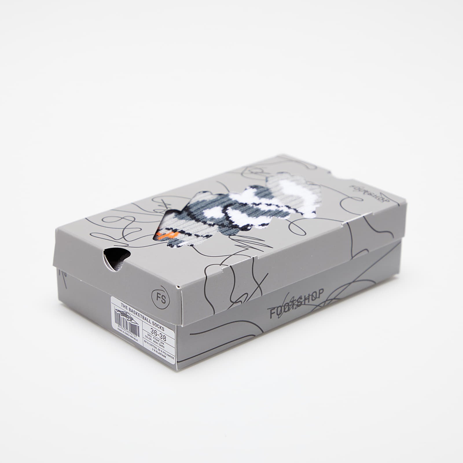 Zoknik Footshop The Basketball Socks Gray Camo