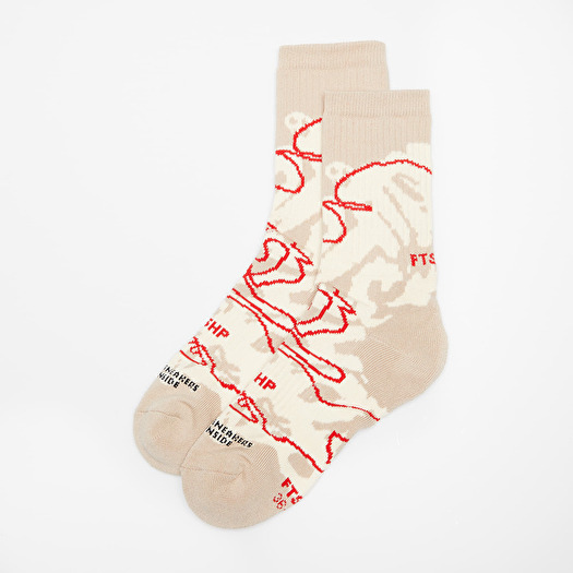 Zoknik Footshop Giza Desert Socks Ecru/ Red | Footshop