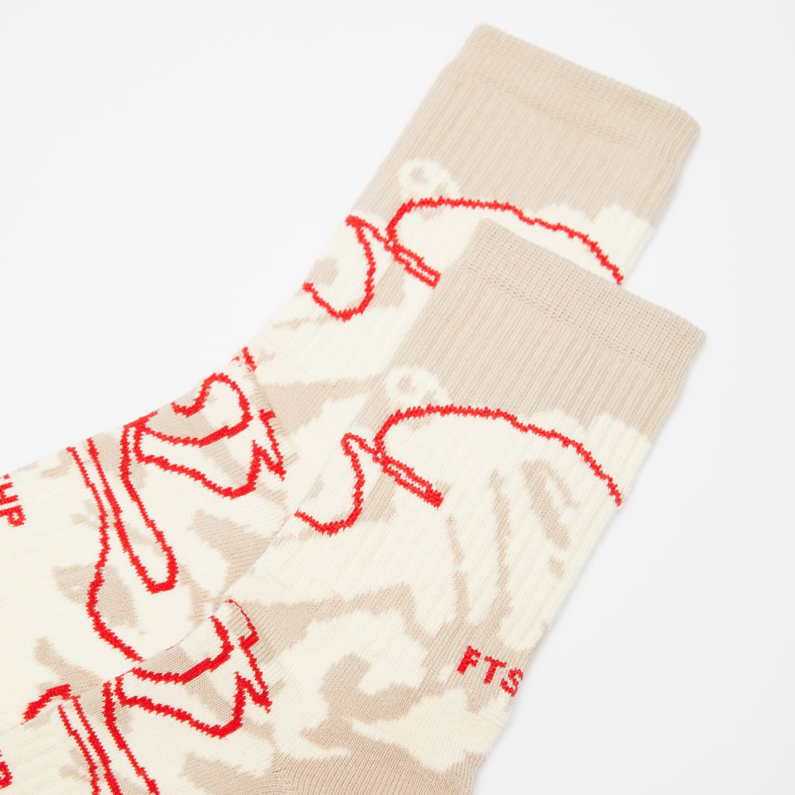 Zoknik Footshop Giza Desert Socks Ecru/ Red