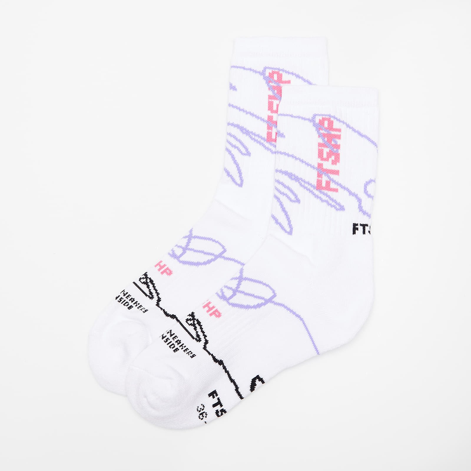 Socks Footshop The Skateboard Socks White/ Pink
